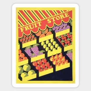 Fruit store (1936) vintage poster by Federal Art Project Sticker